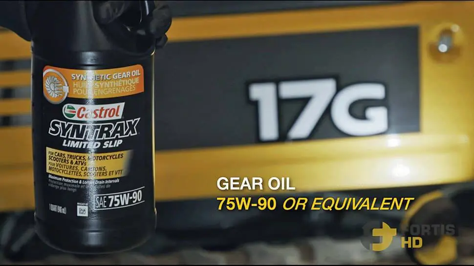 A quart bottle of 75W-90 gear oil