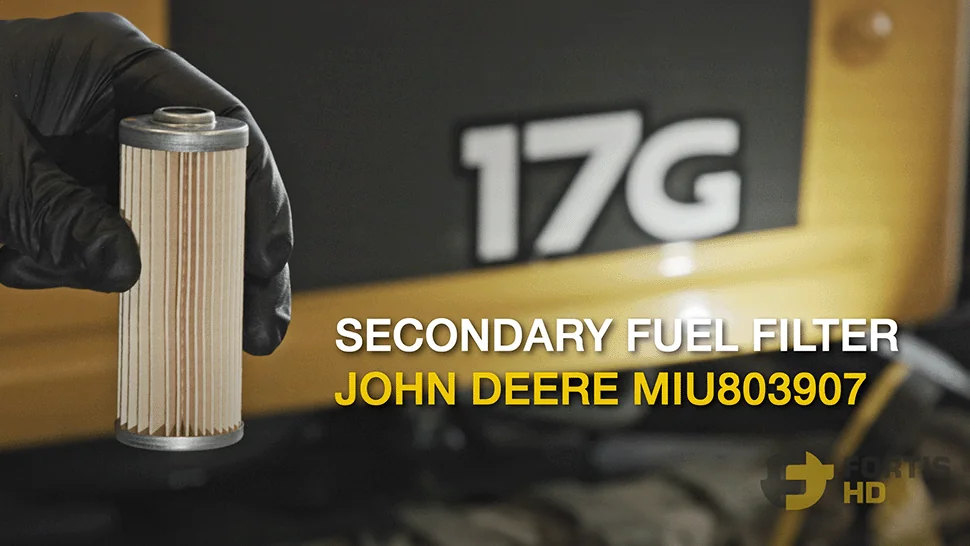 Secondary fuel filter for a John Deere 17G Mini Excavator.
