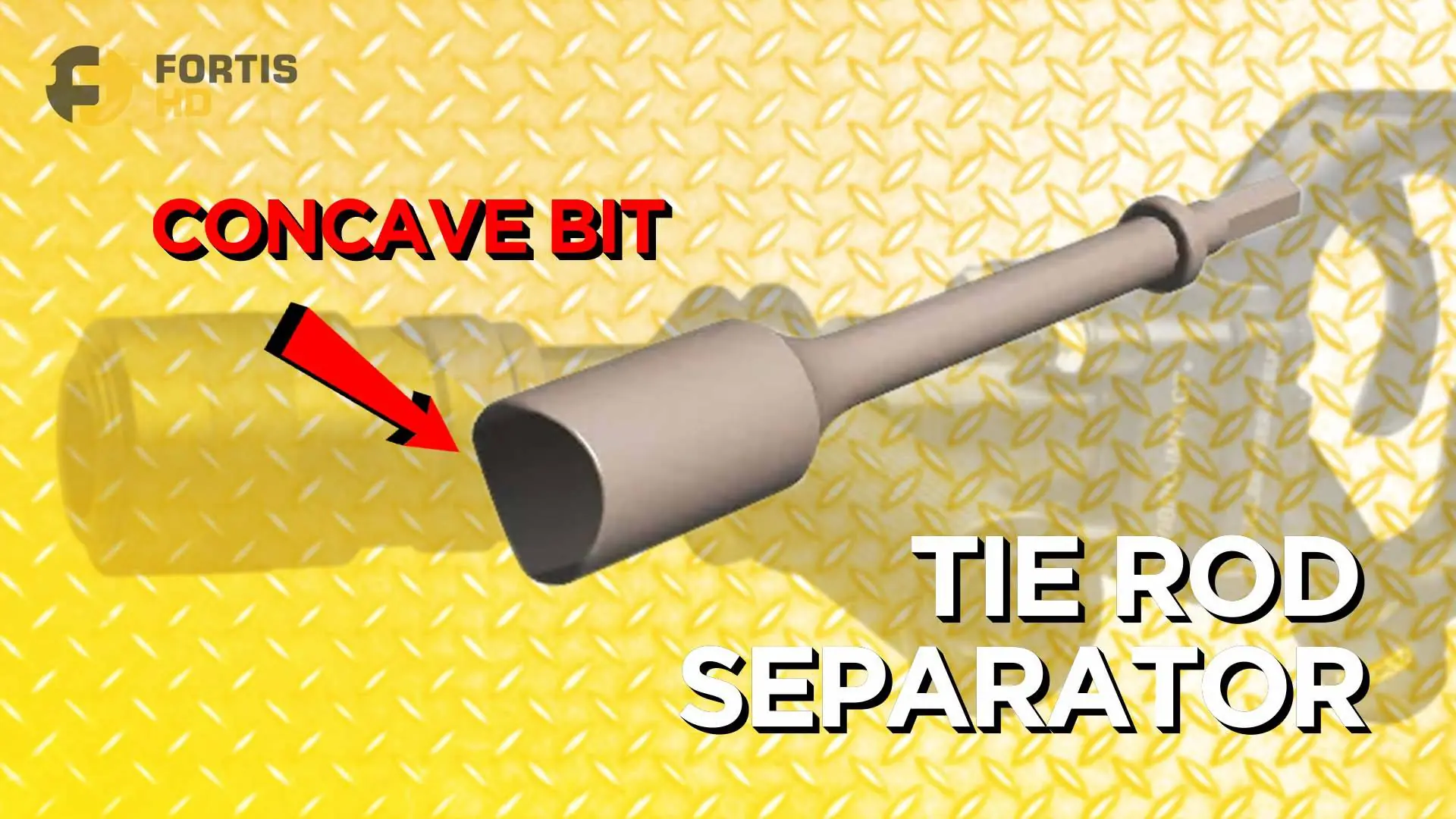 An arrow shows the concave bit of the Mueller Kueps tie rod separator.